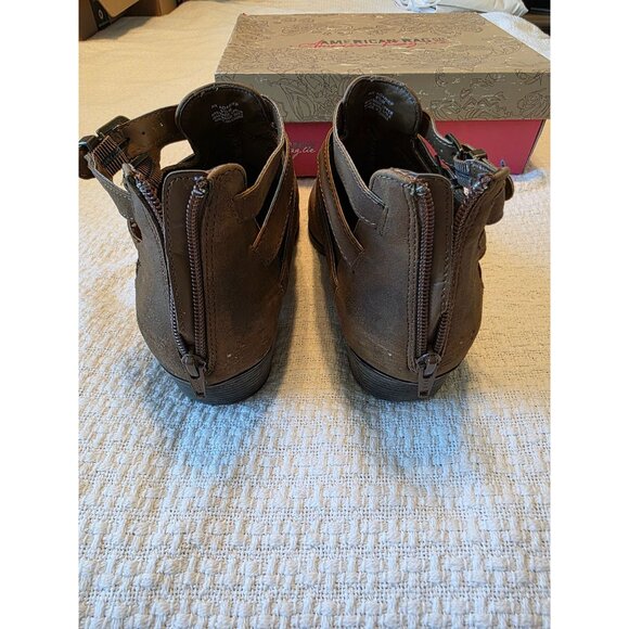 American Rag Adariep Tan Cutout Booties With Buckle & Zipper Closure Size 9.5M - Picture 8 of 11